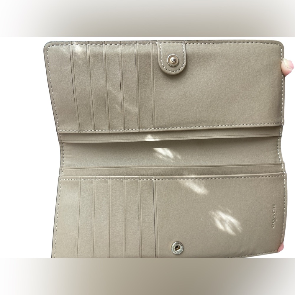 Coach Slim Wallet w/ Shooting Stars Print CF330 (Chalk/Gold/ Multicolor) - Picture 7 of 7